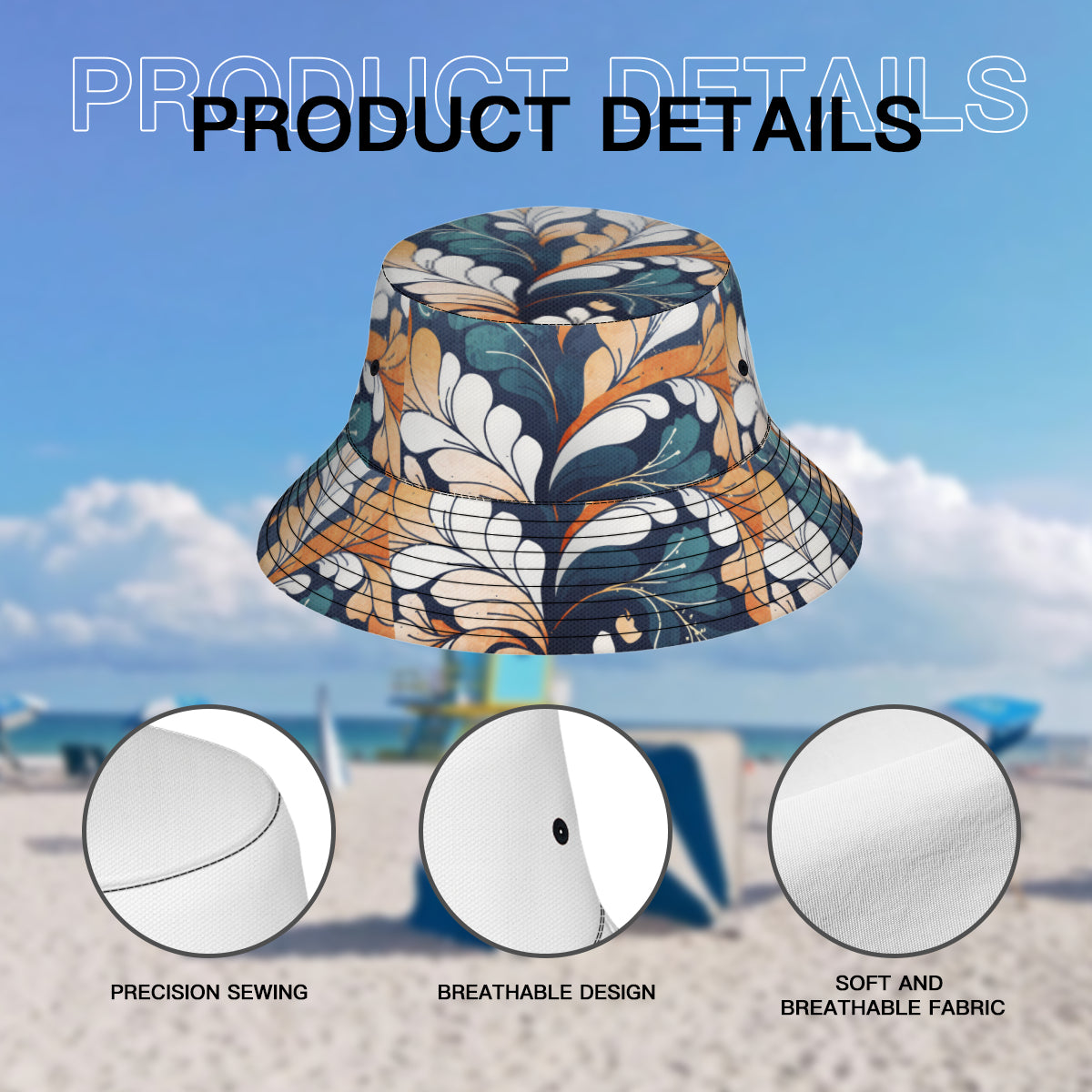 Abstract Floral Fisherman Hat