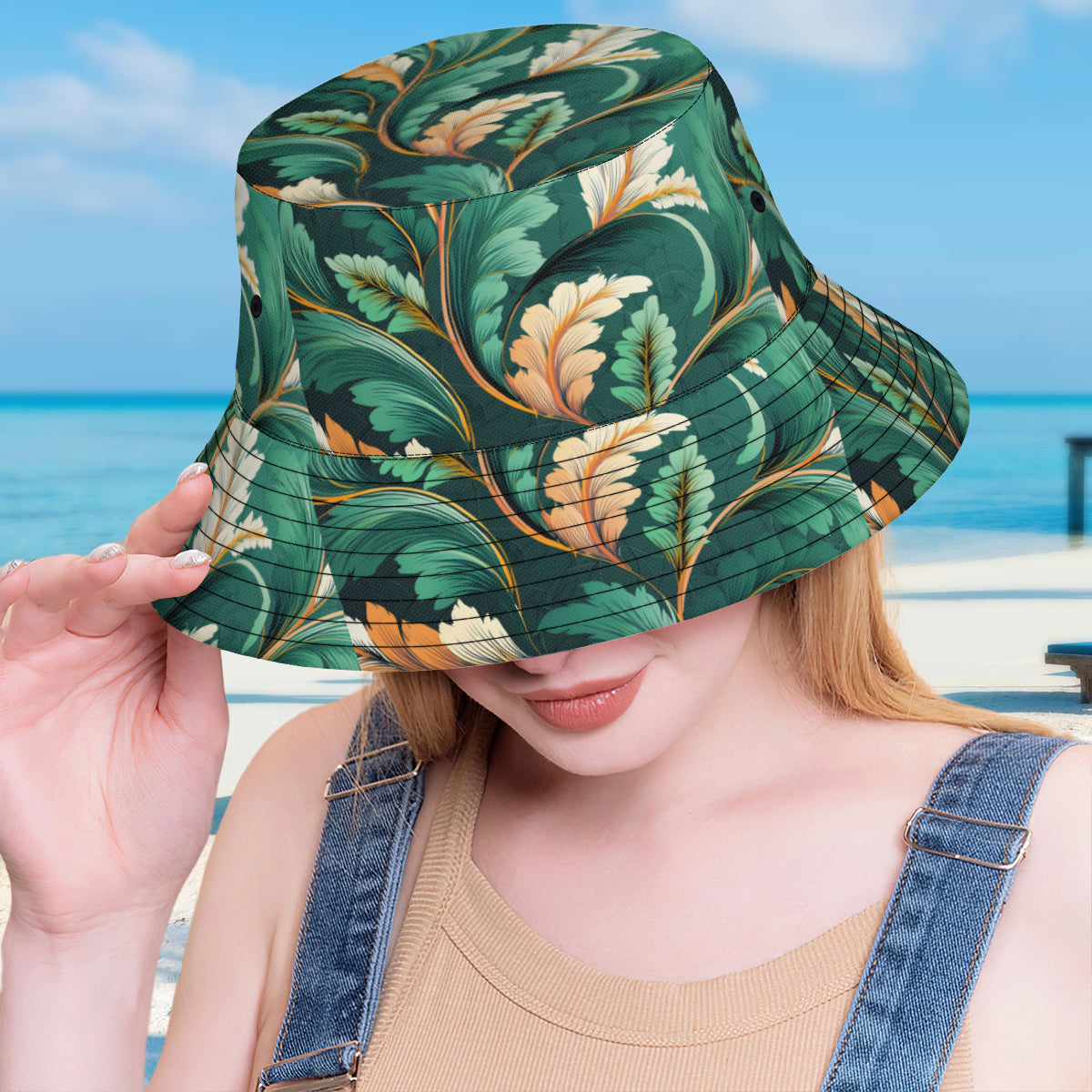 Green Leaves Fisherman Hat