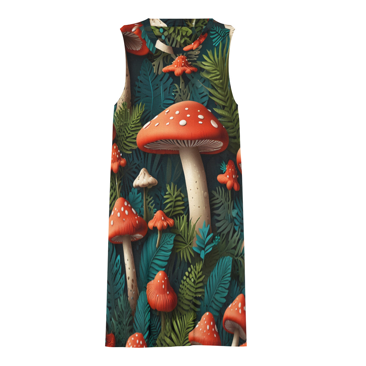 Tropical Mushroom Pattern Women's Casual Dress