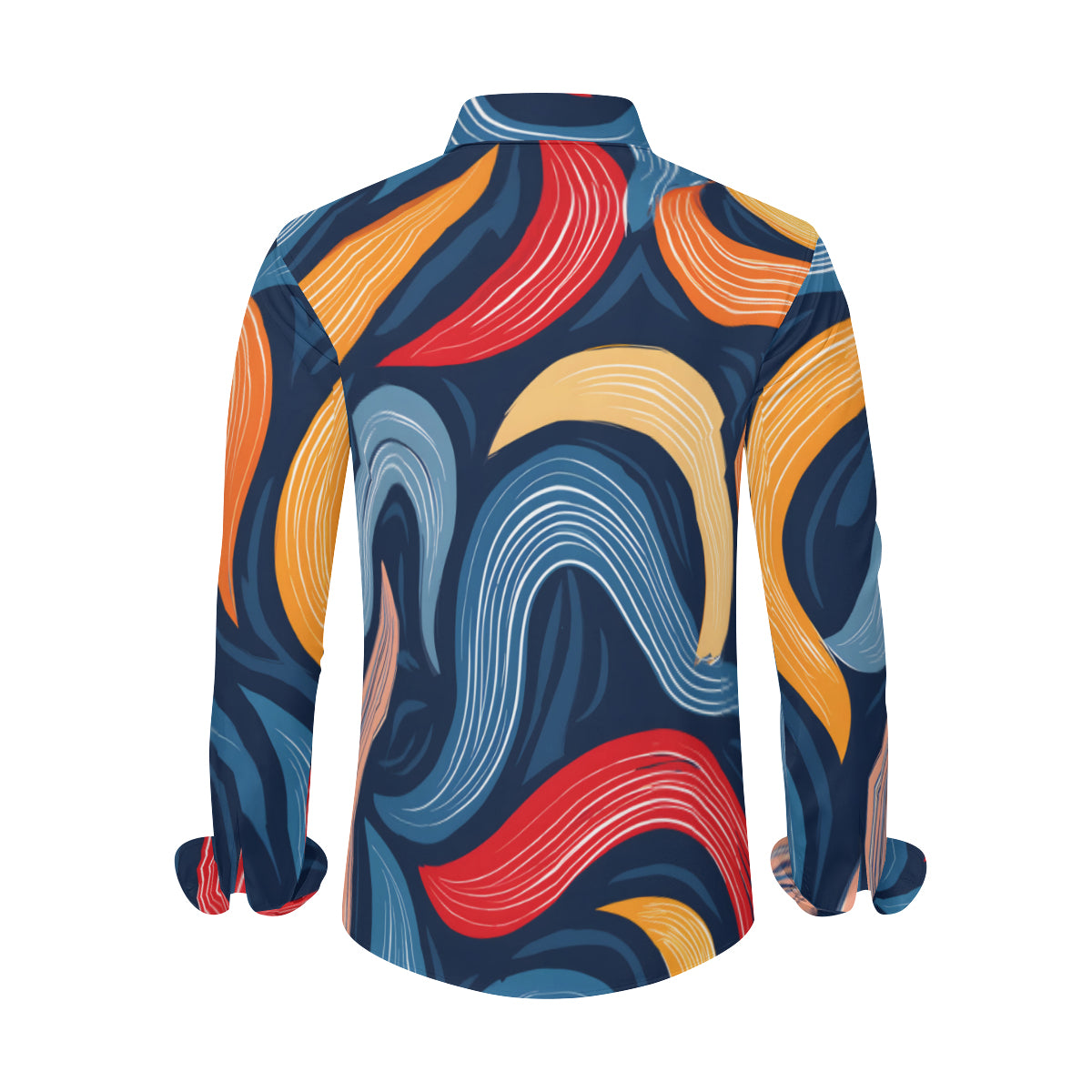 Abstract Pattern Swirl Men's Classic Long-Sleeved Shirt