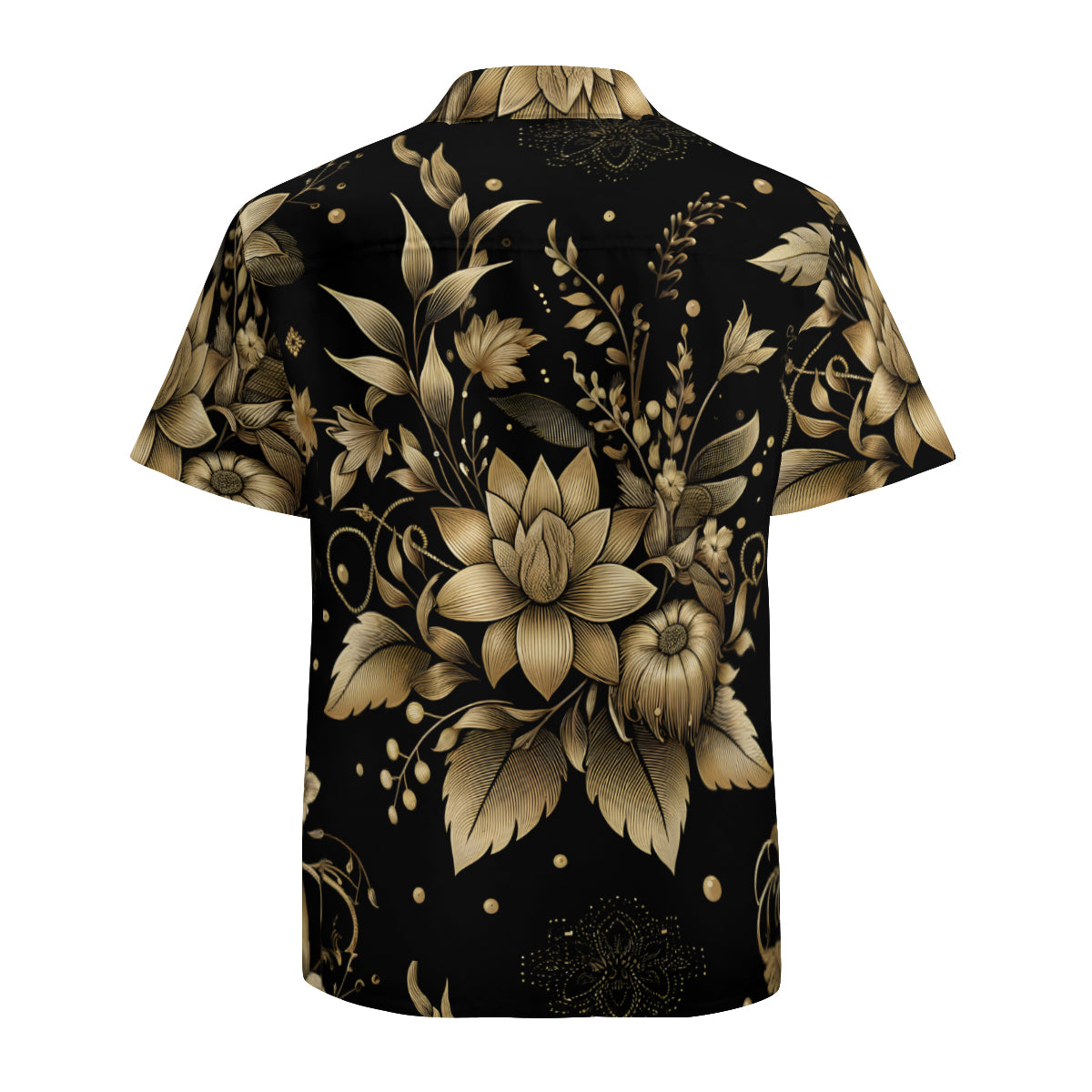 Gold Flowers Hawaiian Shirt