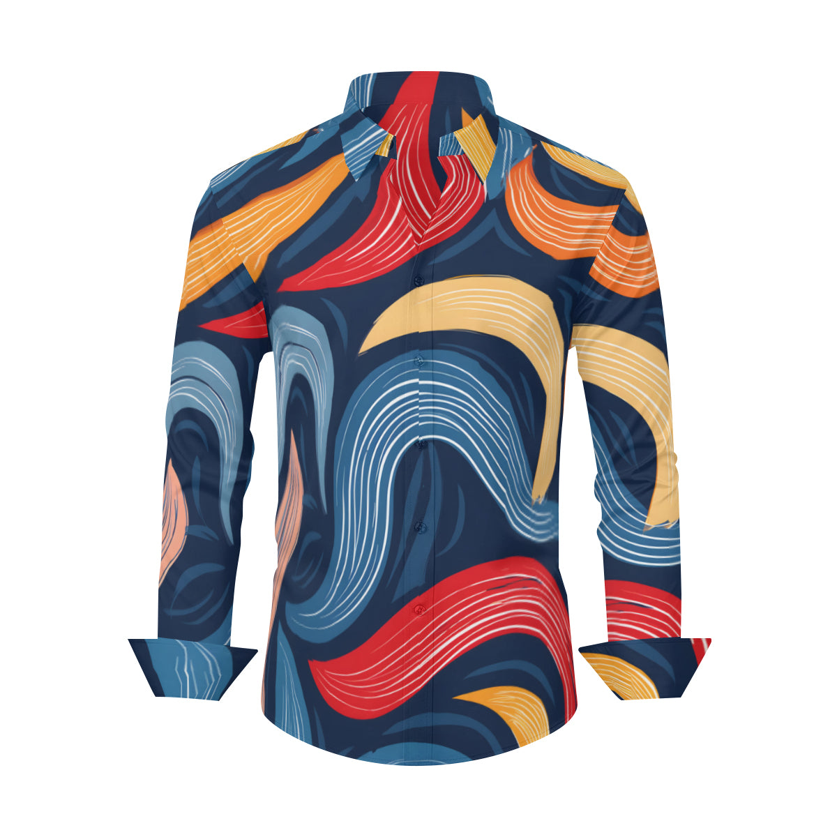 Abstract Pattern Swirl Men's Classic Long-Sleeved Shirt