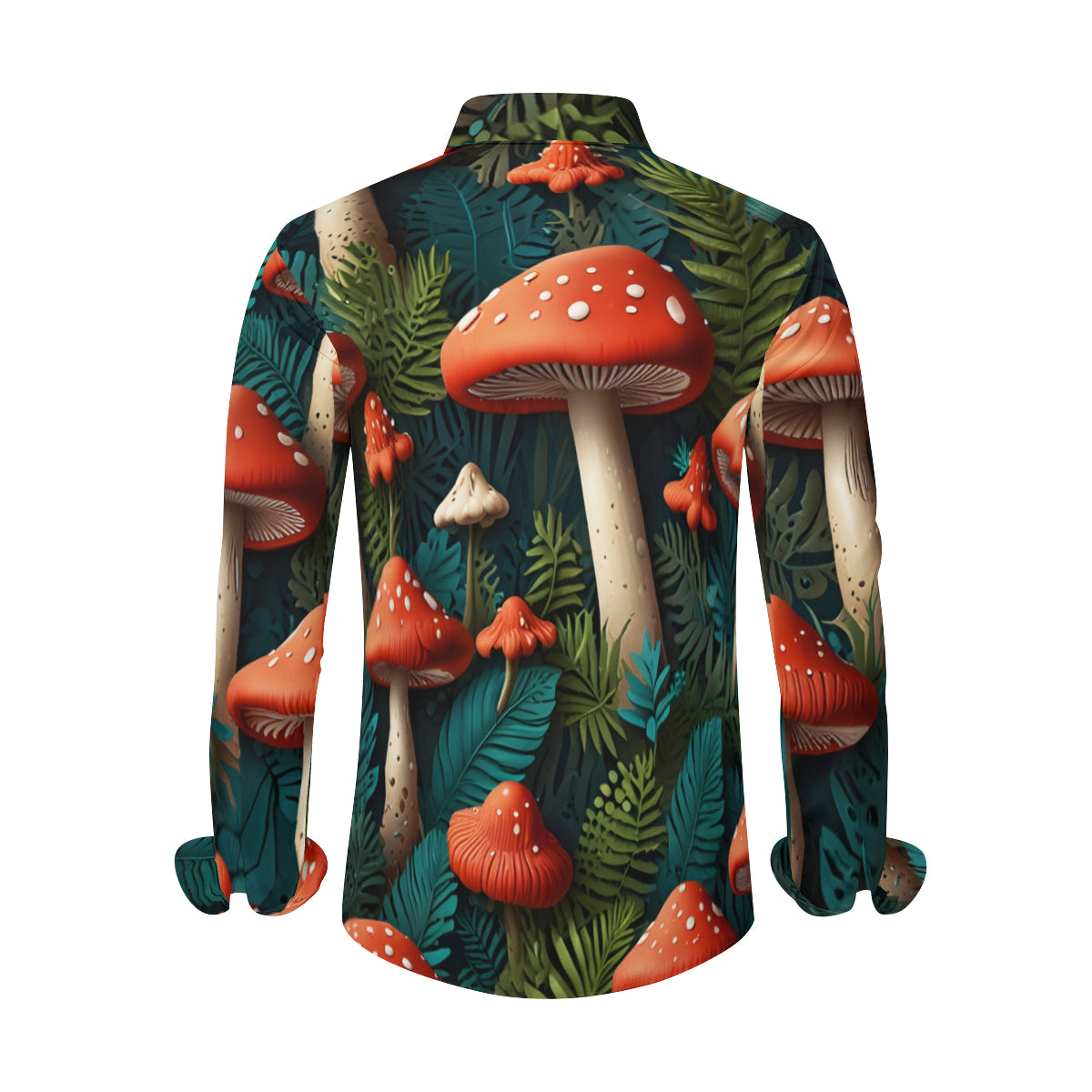 Tropical Mushroom Pattern Men's Classic Long-Sleeved Shirt