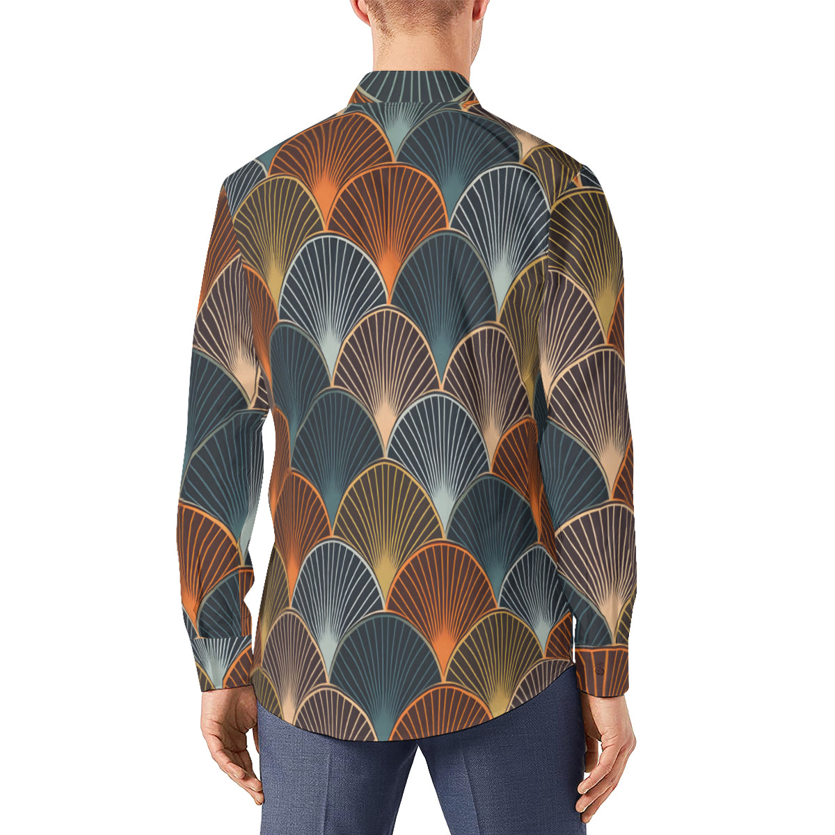 Abstract Pattern Men's Classic Long-Sleeved Shirt