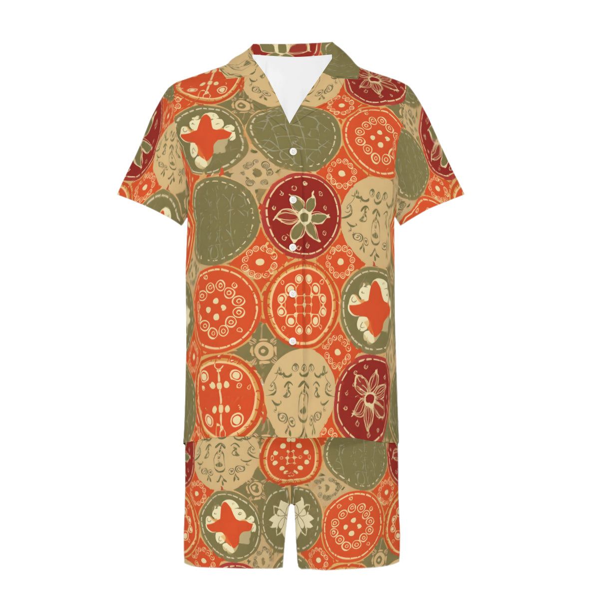 Abstract Pattern Man's Shirt And Short Set
