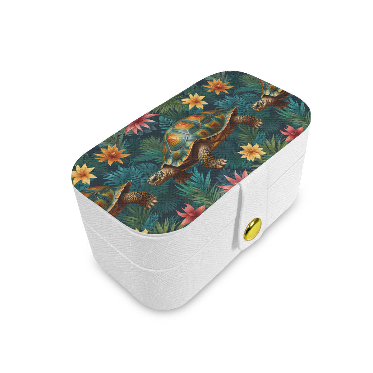 Tropical Tortoise Pattern Personalized Portable Jewelry Box