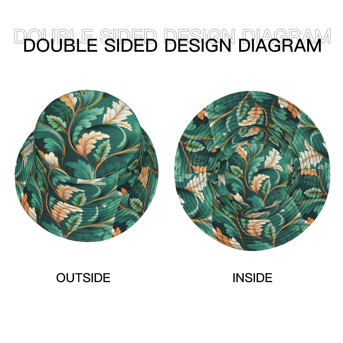 Green Leaves Fisherman Hat