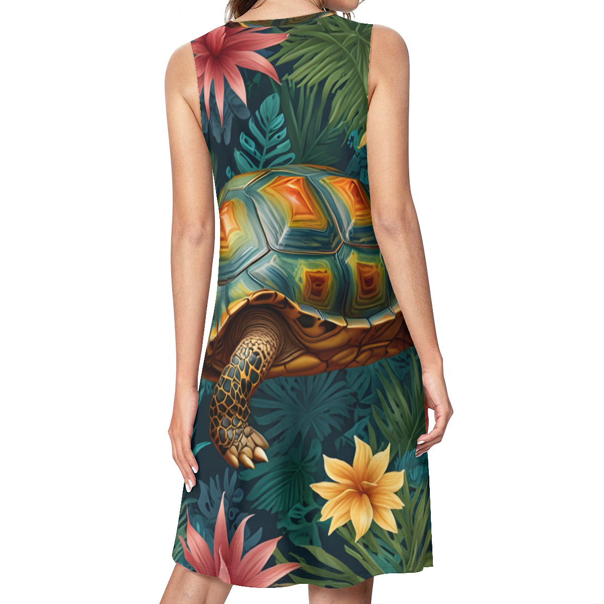Tropical Tortoise Pattern Women's Casual Dress