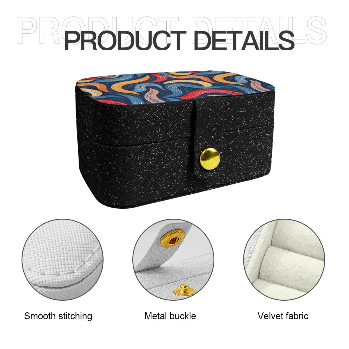 Abstract Pattern Swirl Personalized Portable Jewelry Box