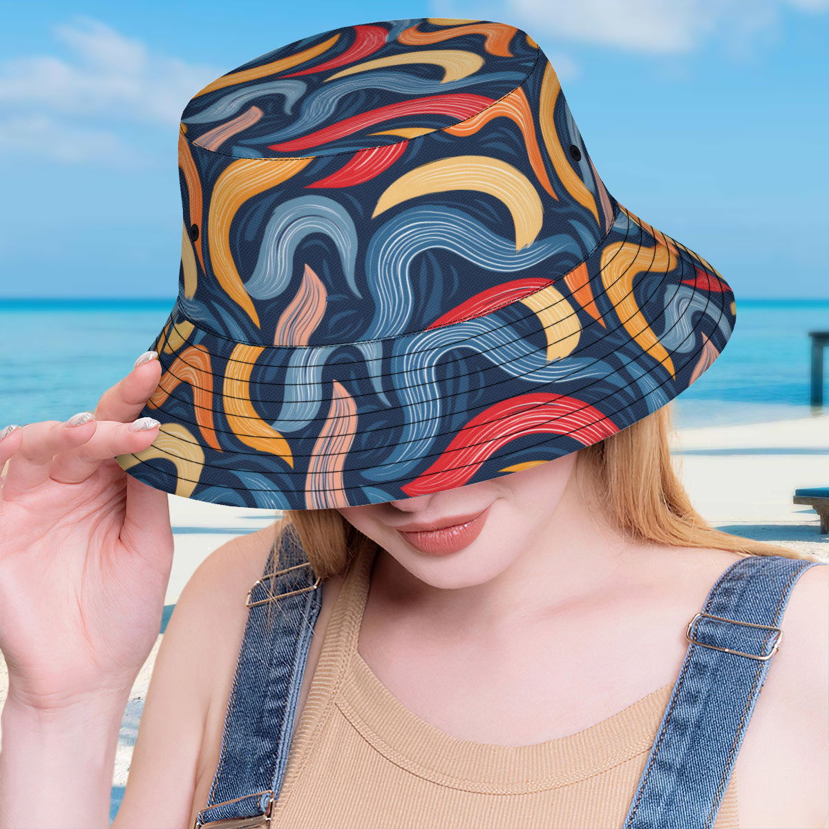 Abstract Pattern Swirl Fisherman Hat