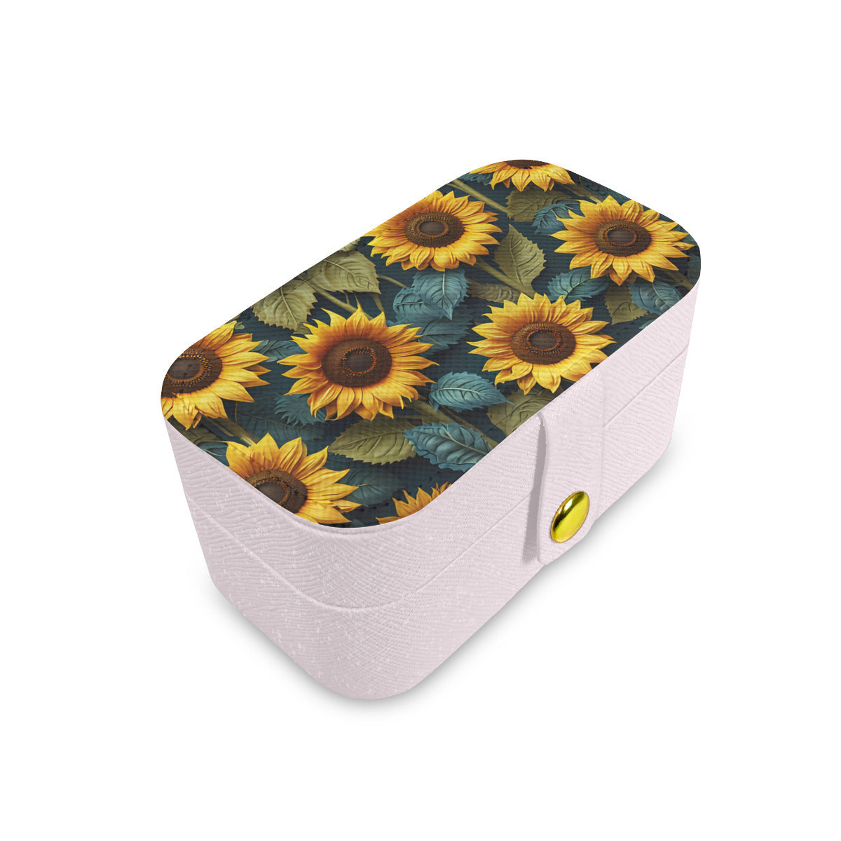 Sunflower Pattern Personalized Portable Jewelry Box