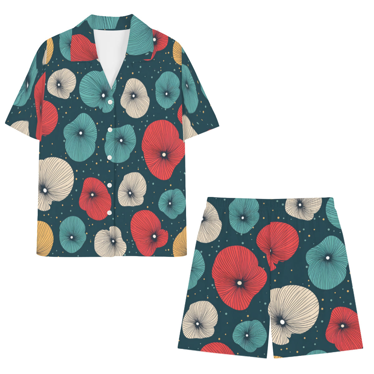 Abstract Pattern Man's Shirt And Short Set