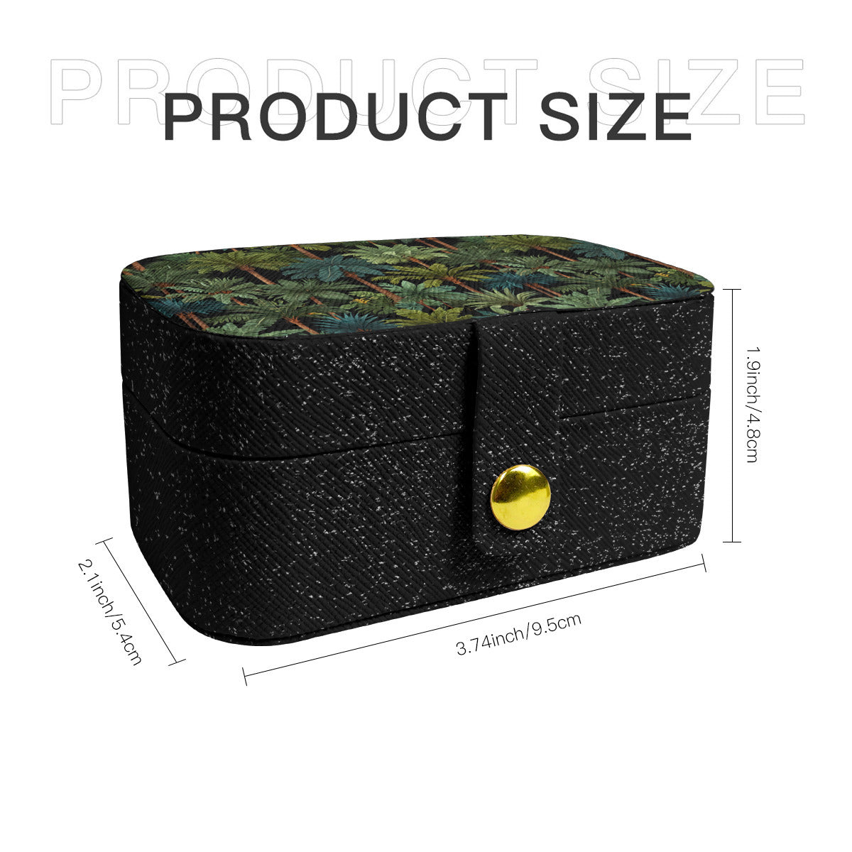 Tropical Trees Personalized Portable Jewelry Box
