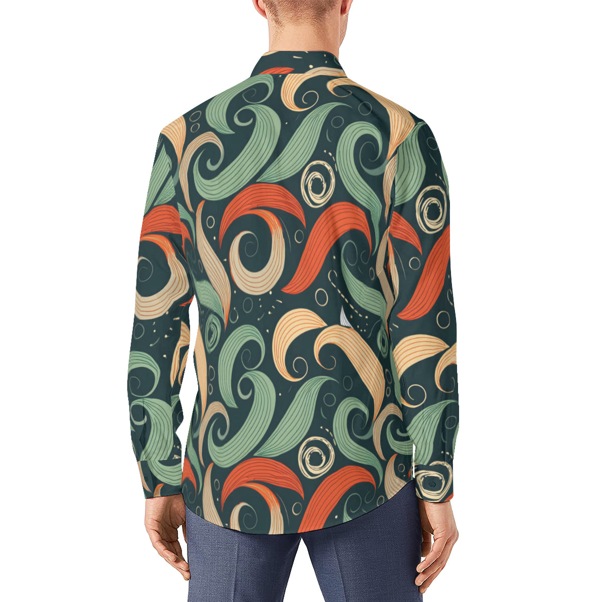 Abstract Pattern Men's Classic Long-Sleeved Shirt