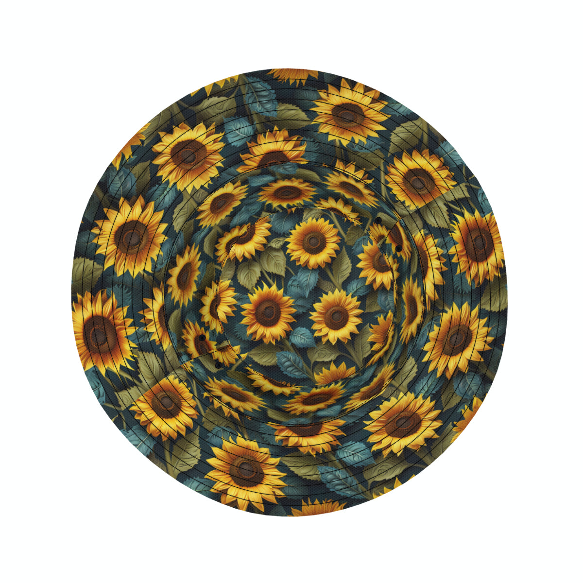 Sunflower Pattern Double-Sided Unisex Polyester Bucket Hat