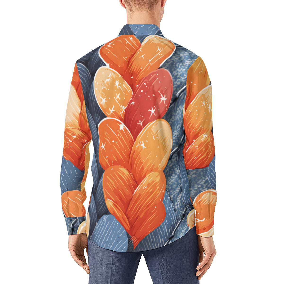 Abstract Men's Classic Long-Sleeved Shirt