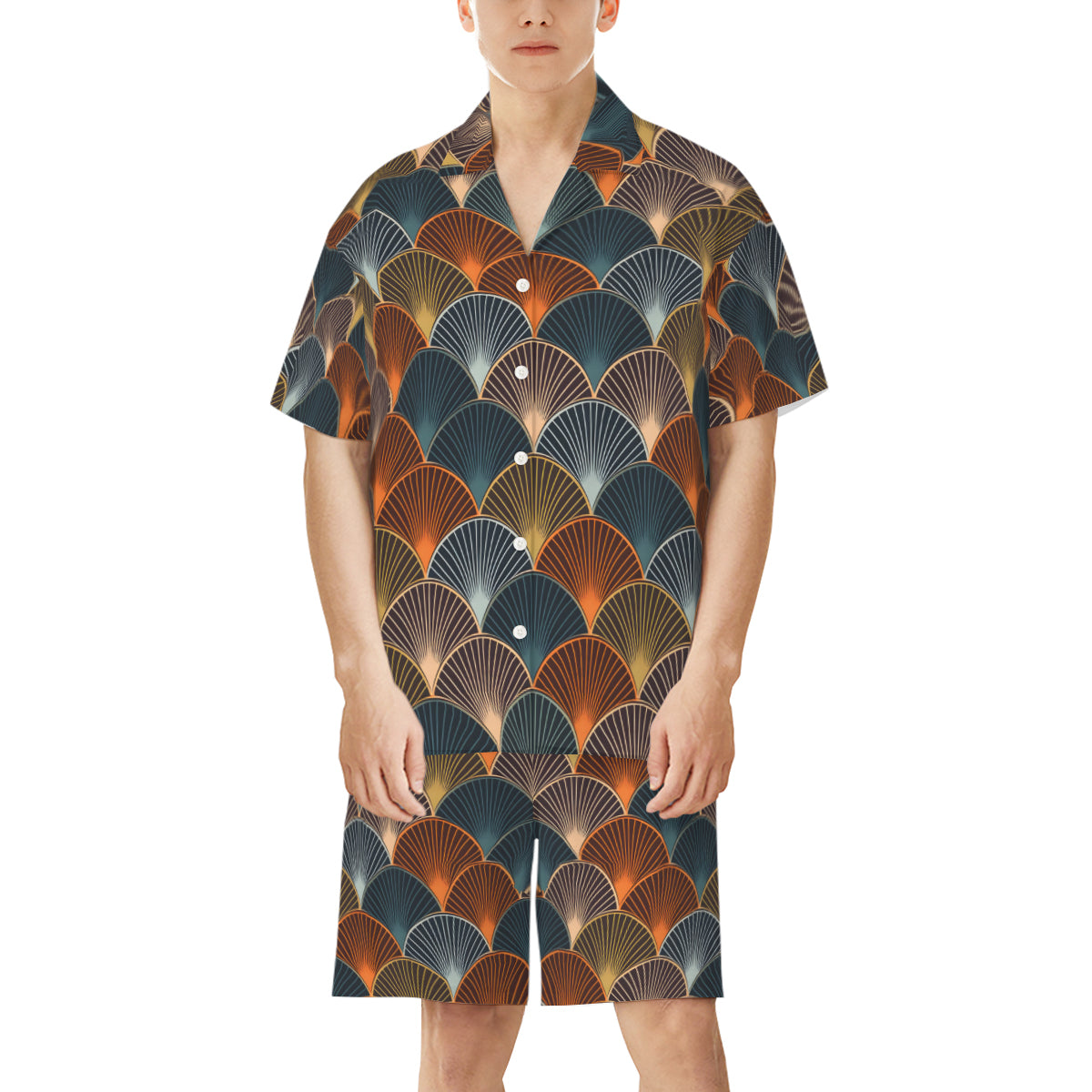 Abstract Pattern Man's Shirt And Short Set