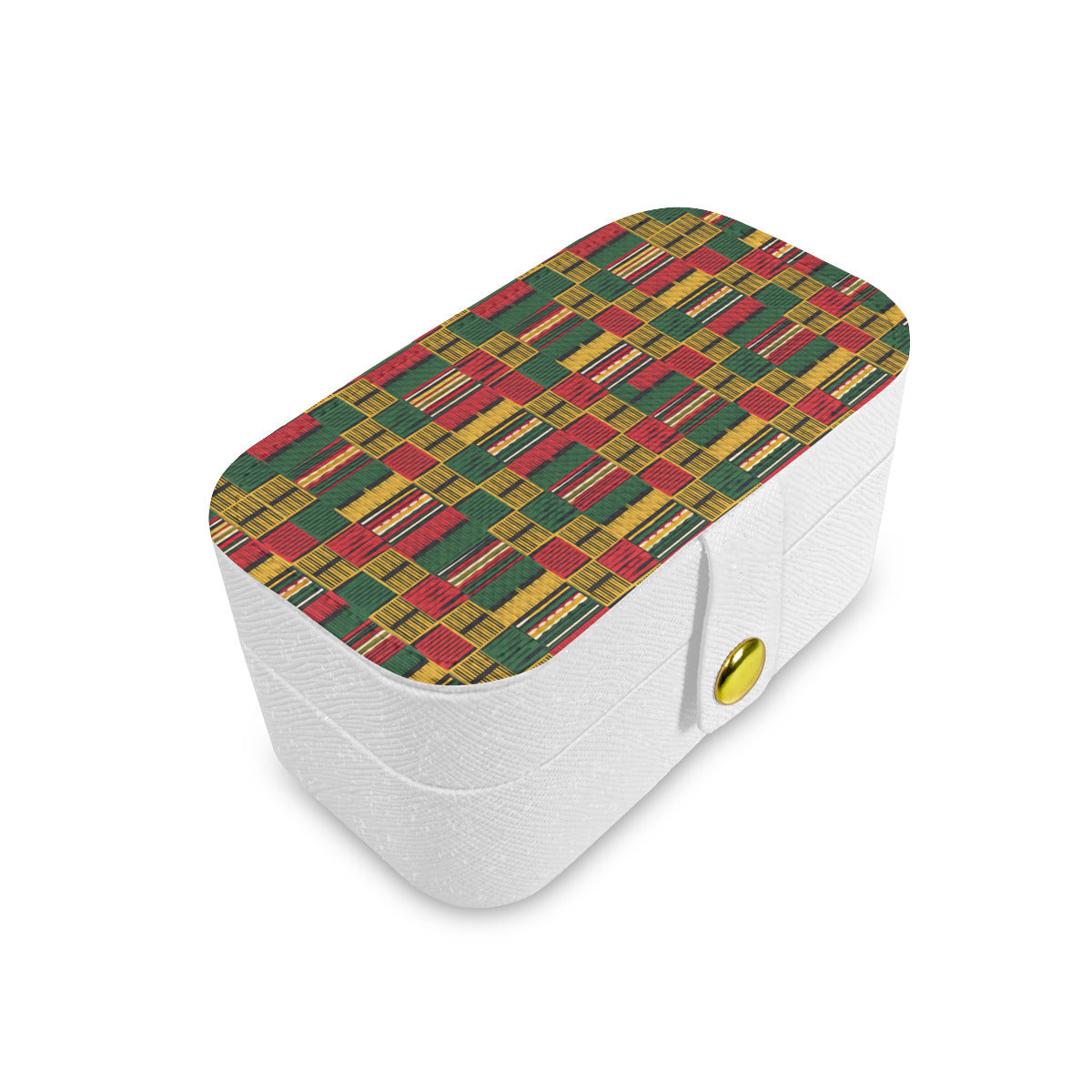 Kente Pattern Personalized Portable Jewelry Box