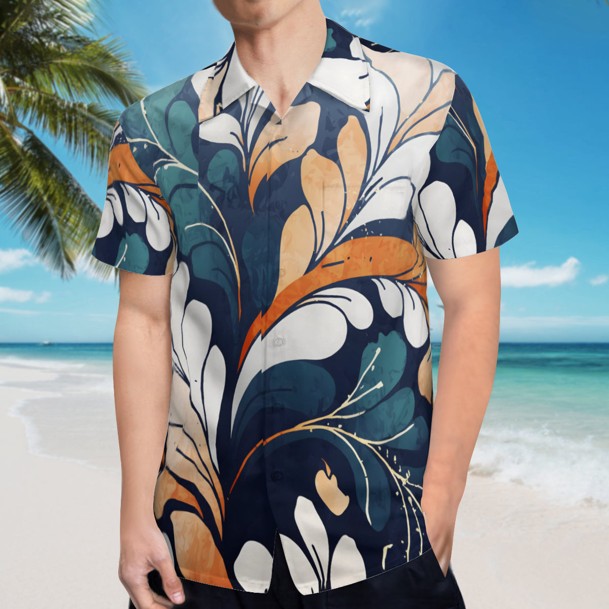 Abstract Floral Hawaiian Shirt