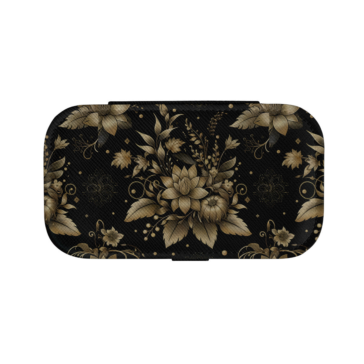 Gold Flowers Personalized Portable Jewelry Box