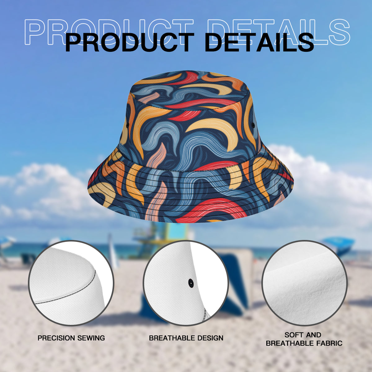 Abstract Pattern Swirl Fisherman Hat