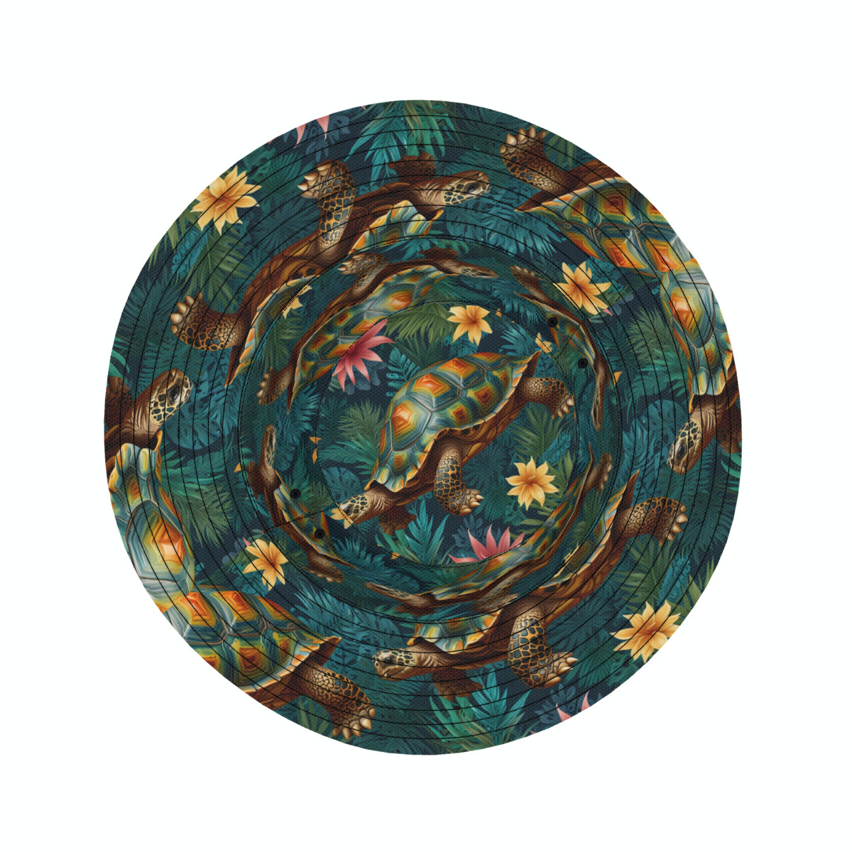 Tropical Tortoise Pattern Double-Sided Unisex Polyester Bucket Hat