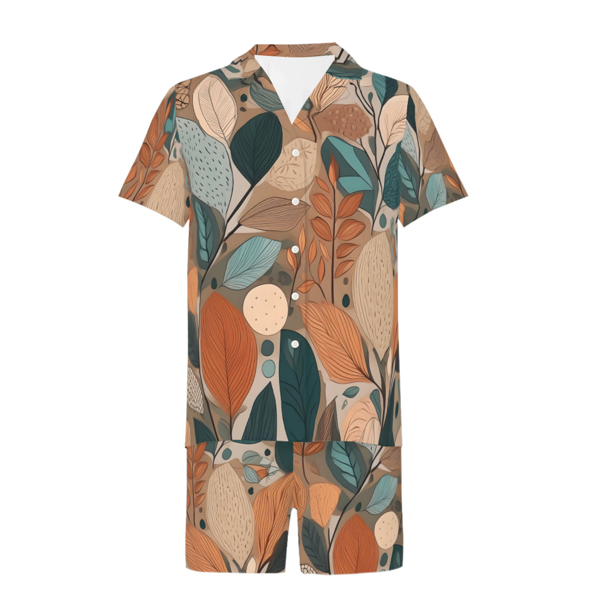 Floral Man's Shirt And Short Set