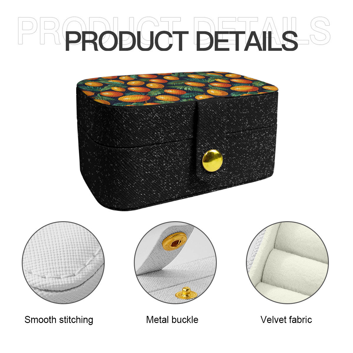 Tropical Mangoes Pattern Personalized Portable Jewelry Box