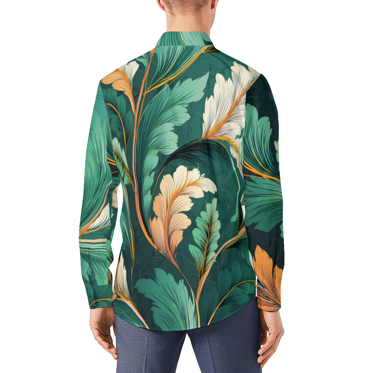 Green Leaves Men's Classic Long-Sleeved Shirt