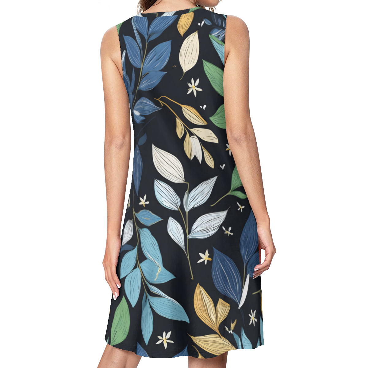 Elegant Leaves Women's Casual Dress
