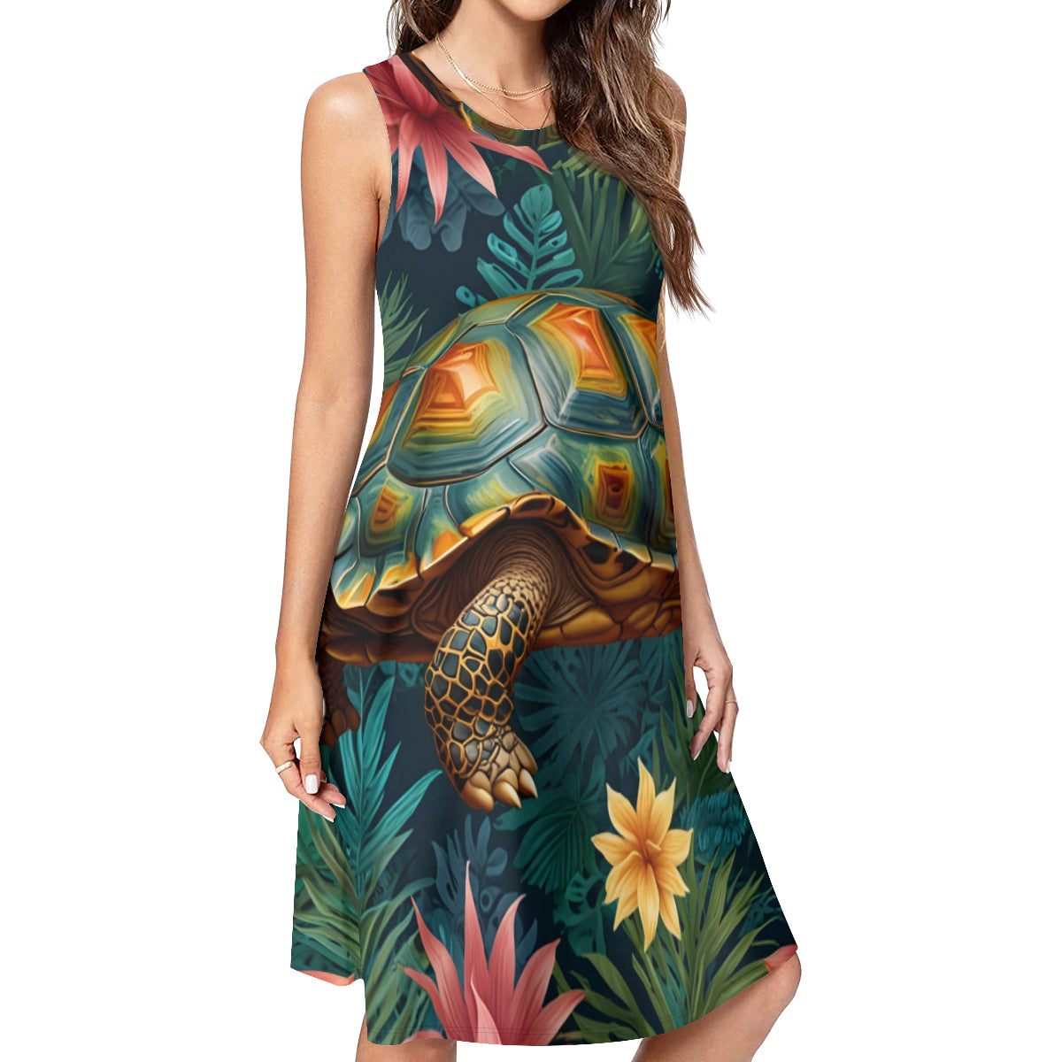 Tropical Tortoise Pattern Women's Casual Dress