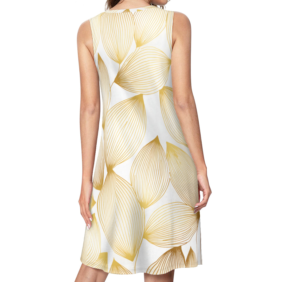 Abstract Pattern Gold Women's Casual Dress