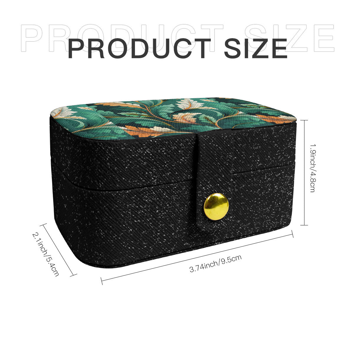 Green Leaves Personalized Portable Jewelry Box