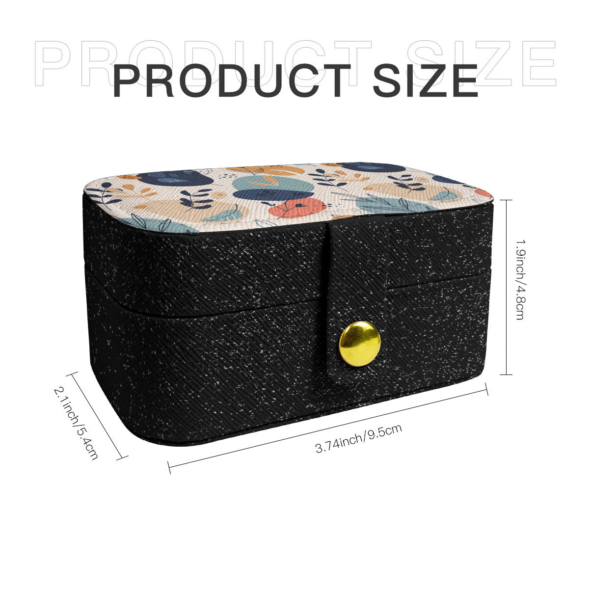 Abstract Floral Personalized Portable Jewelry Box