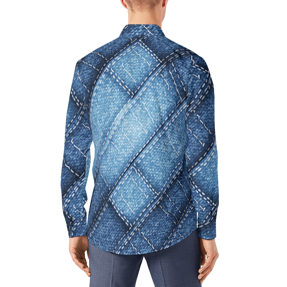 Denim Design Men's Classic Long-Sleeved Shirt