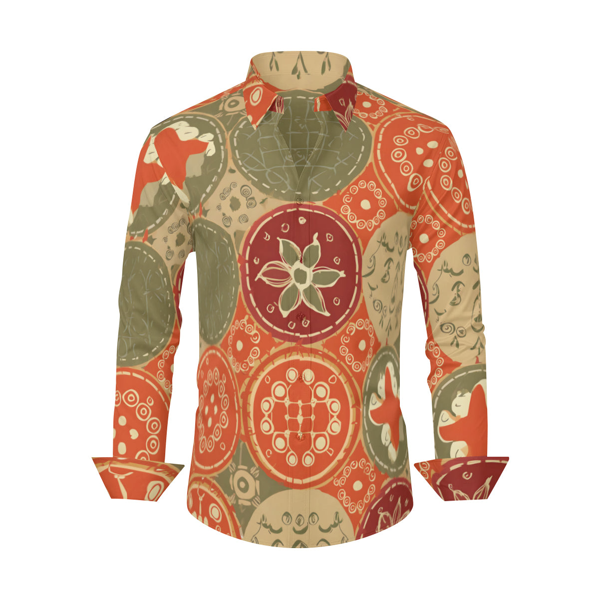 Abstract Pattern Men's Classic Long-Sleeved Shirt