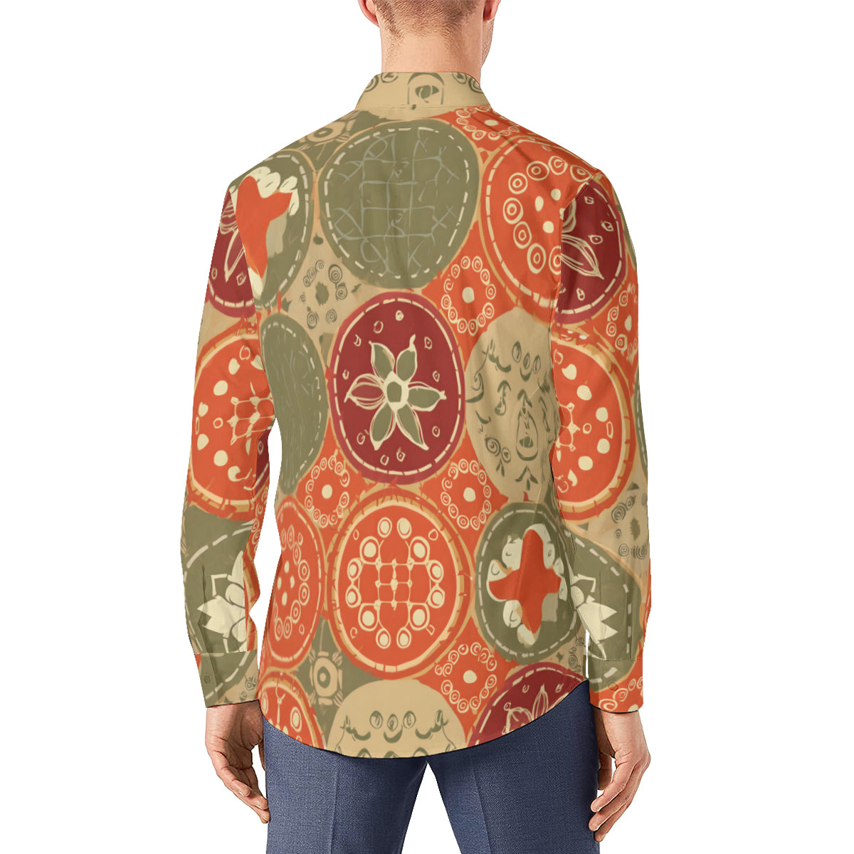 Abstract Pattern Men's Classic Long-Sleeved Shirt