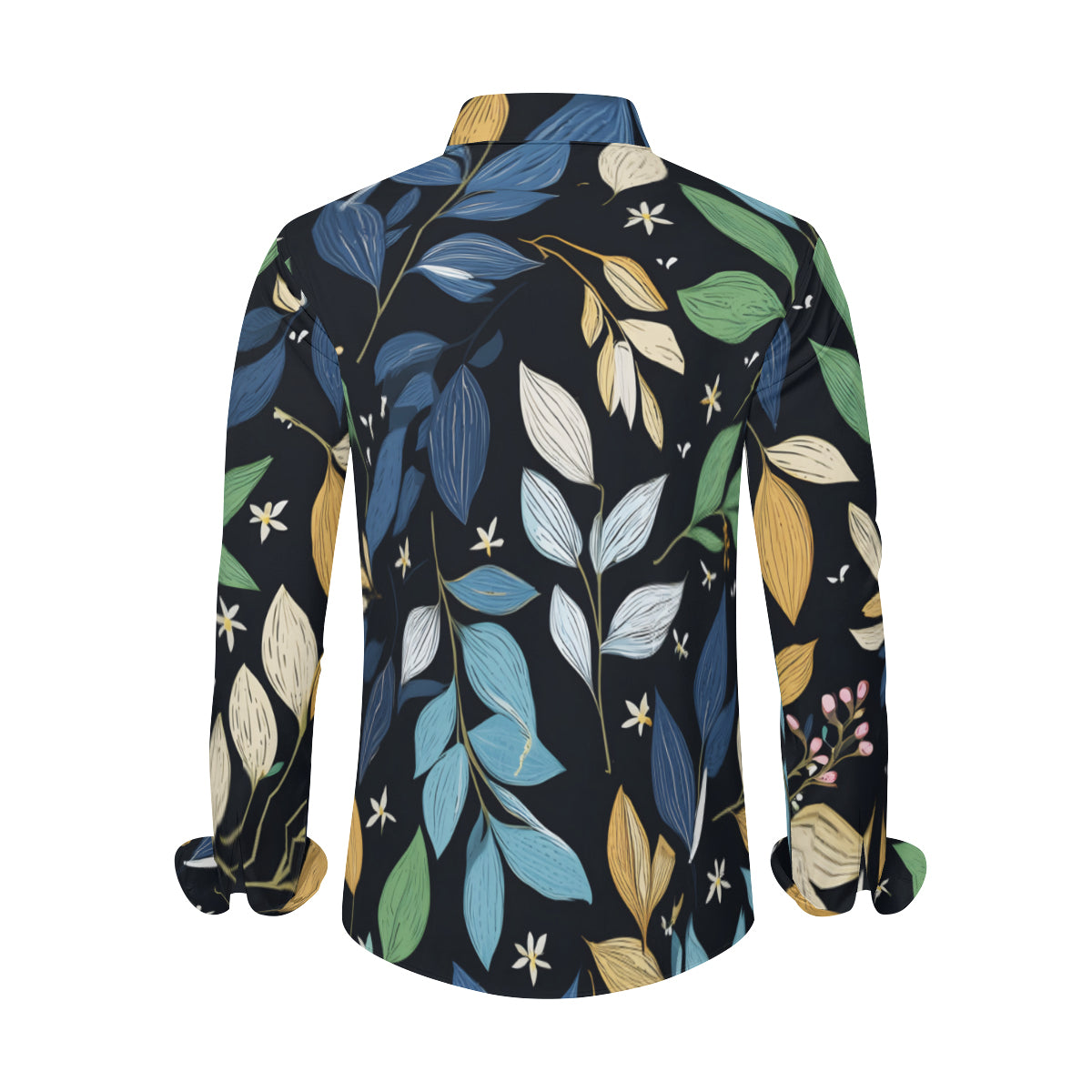 Elegant Leaves Men's Classic Long-Sleeved Shirt