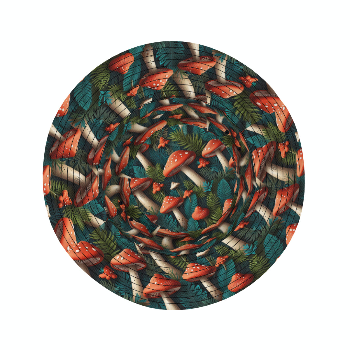 Tropical Mushroom Pattern Double-Sided Unisex Polyester Bucket Hat