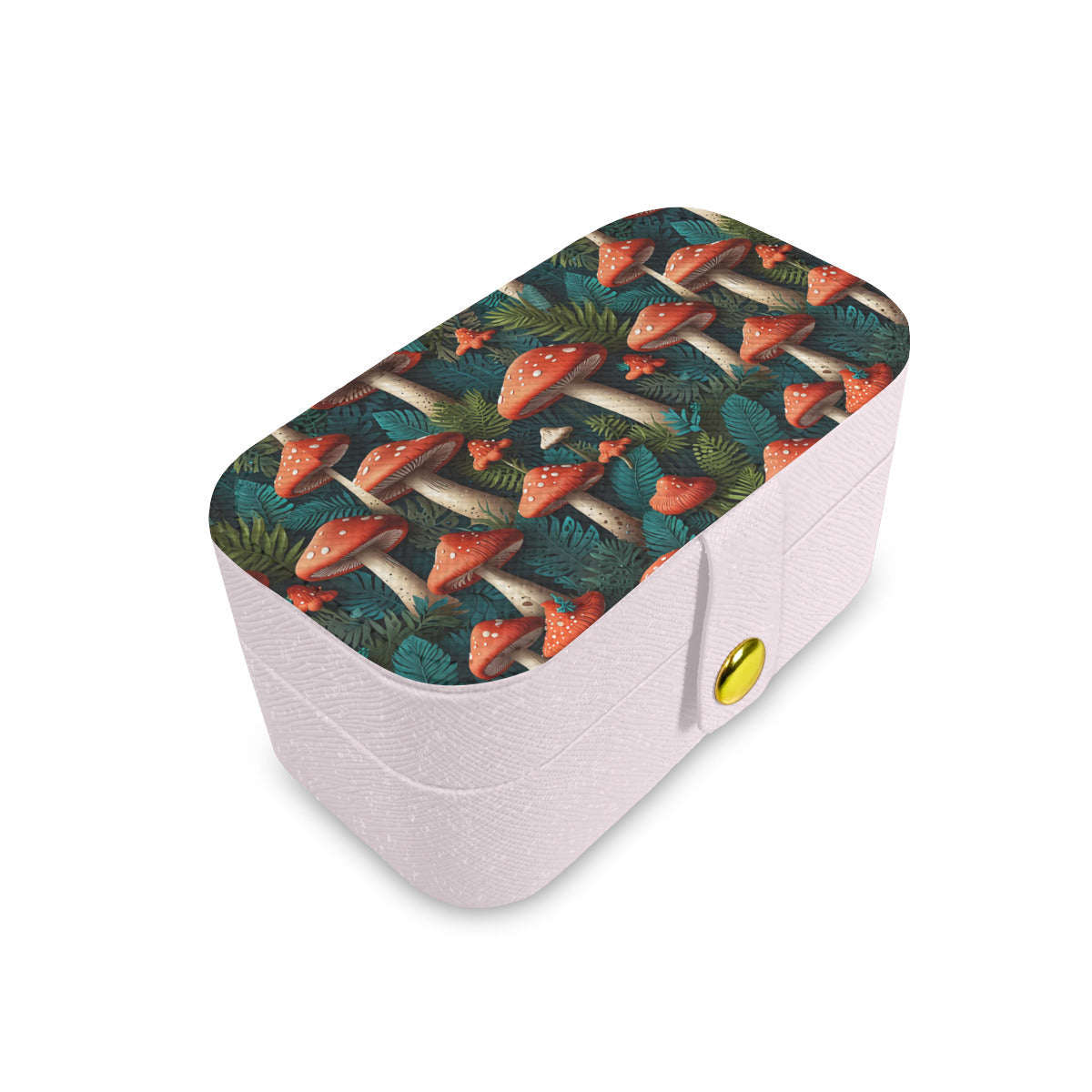 Tropical Mushroom Pattern Personalized Portable Jewelry Box