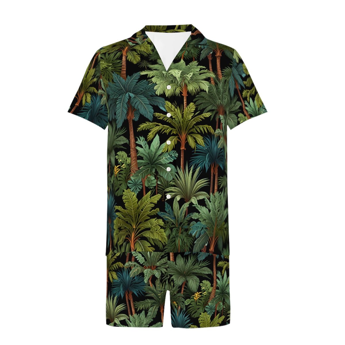 Tropical Trees Man's Shirt And Short Set