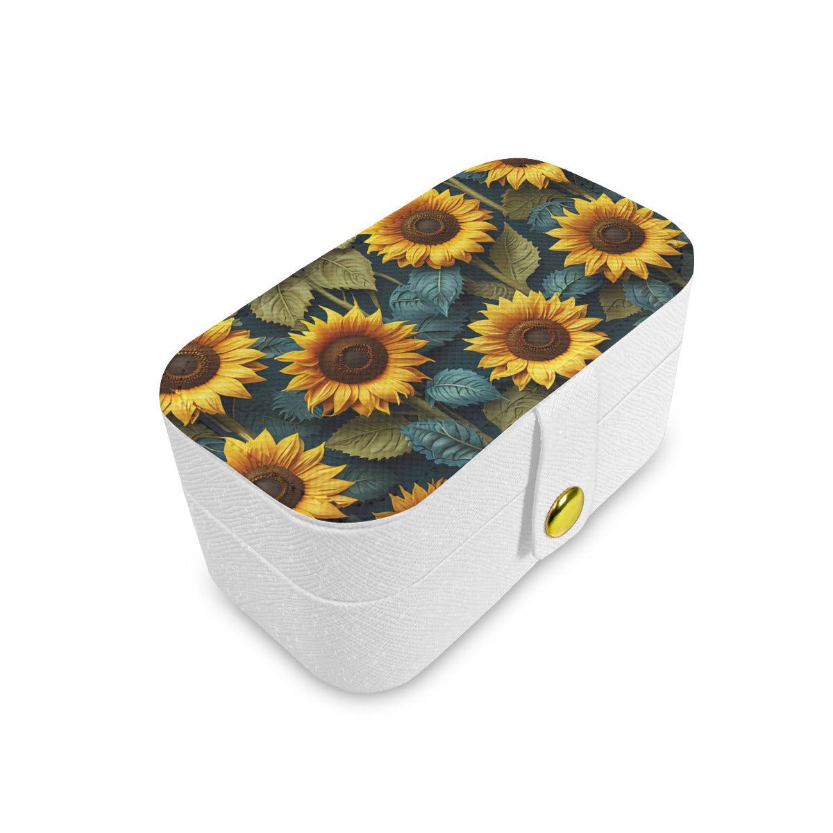 Sunflower Pattern Personalized Portable Jewelry Box