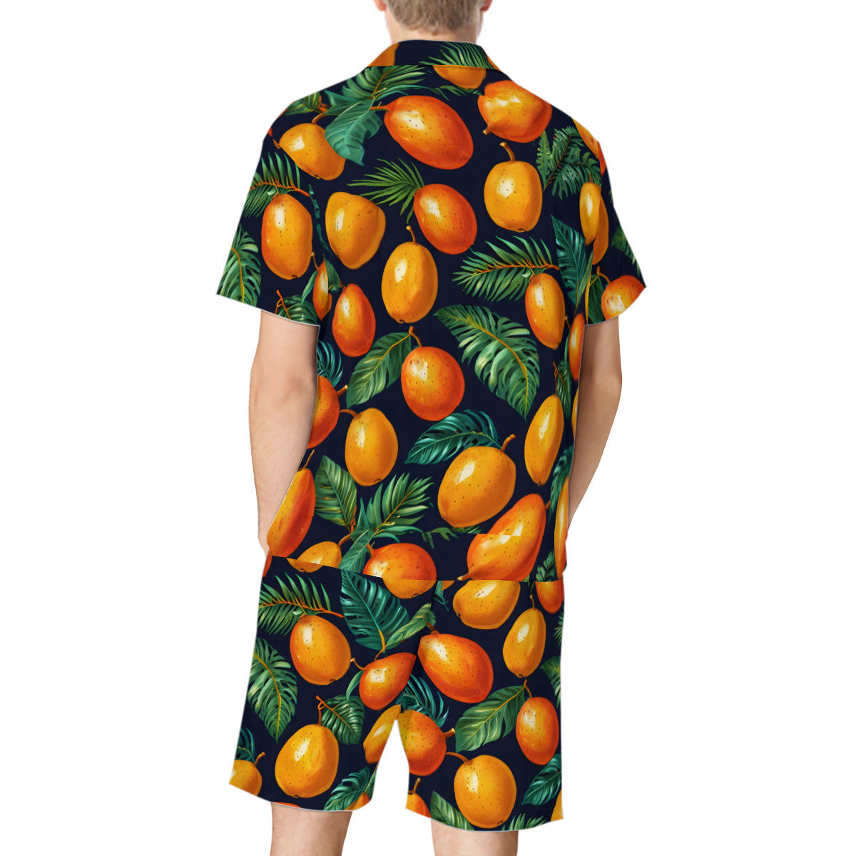 Tropical Mangoes Pattern Man's Shirt And Short Set