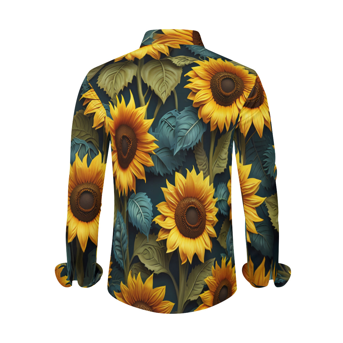 Sunflower Pattern Men's Classic Long-Sleeved Shirt