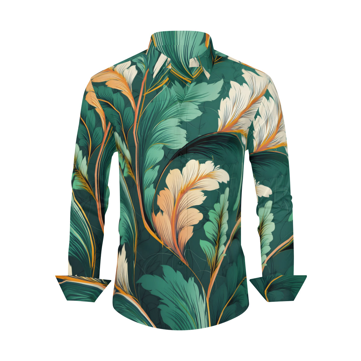 Green Leaves Men's Classic Long-Sleeved Shirt