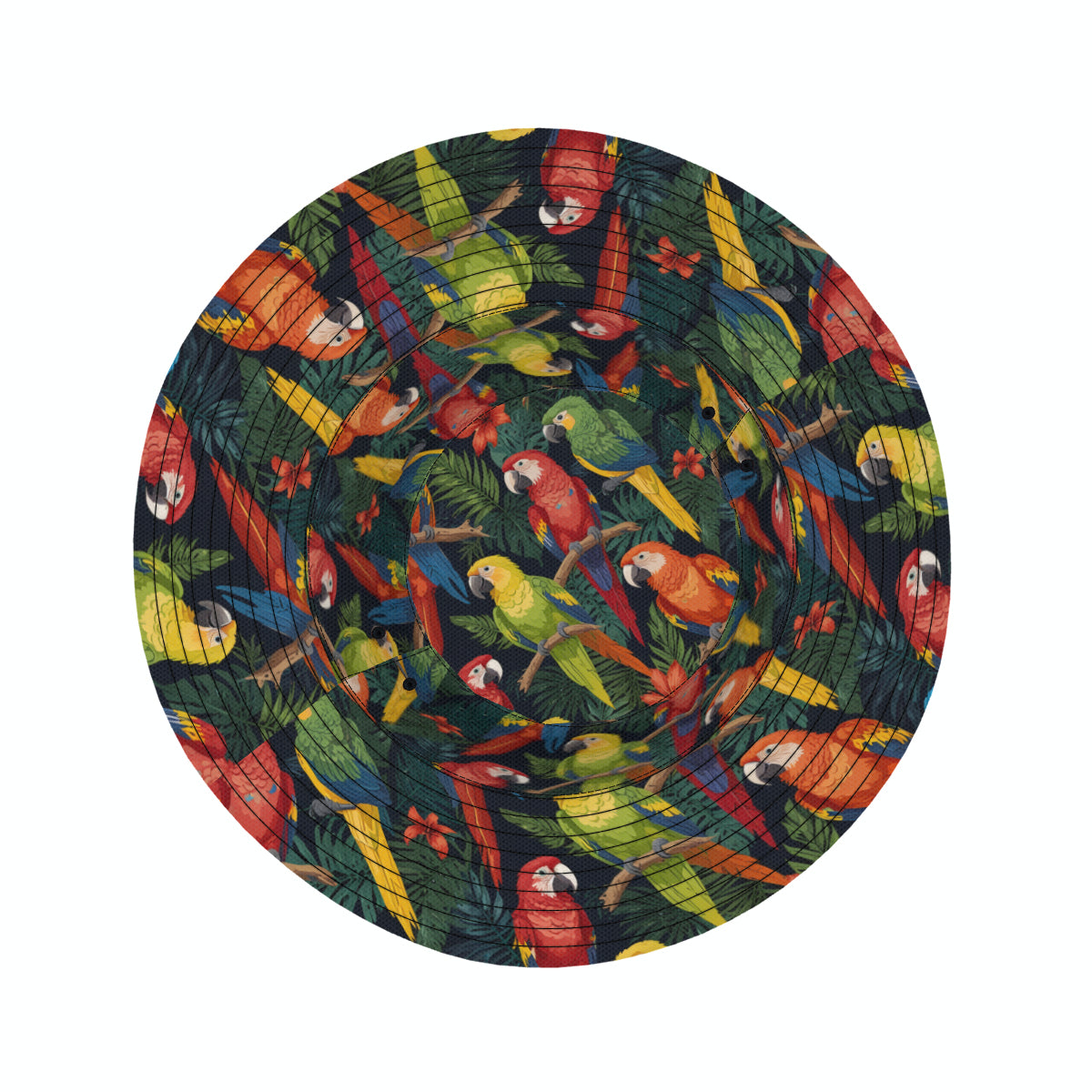 Tropical Parrots Pattern Double-Sided Unisex Polyester Bucket Hat