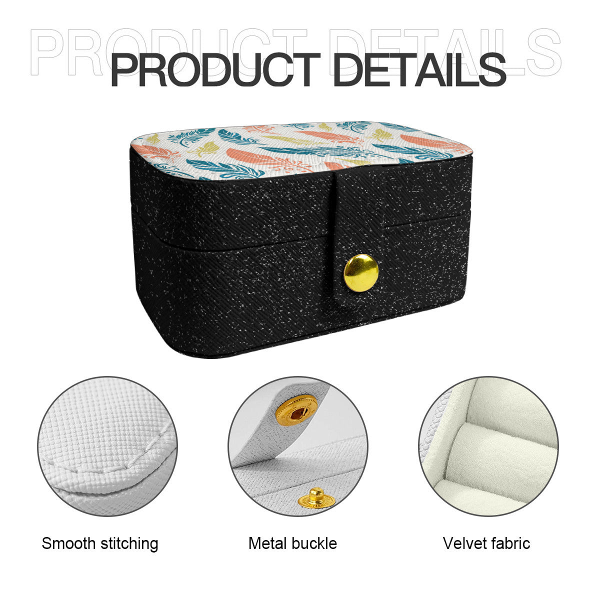 Abstract Floral Personalized Portable Jewelry Box