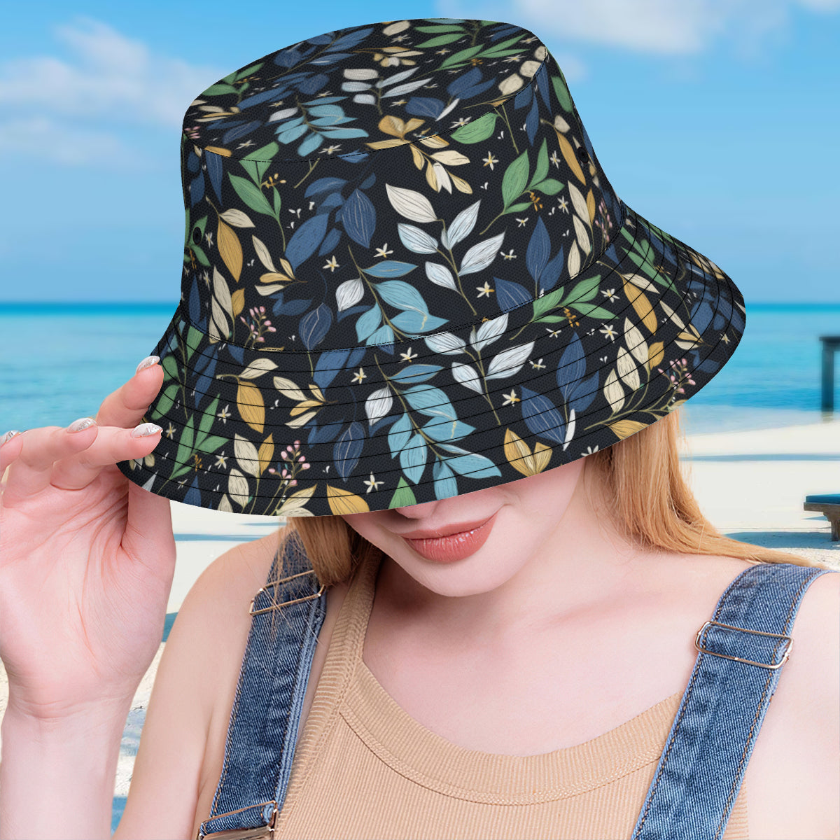 Elegant Leaves Fisherman Hat