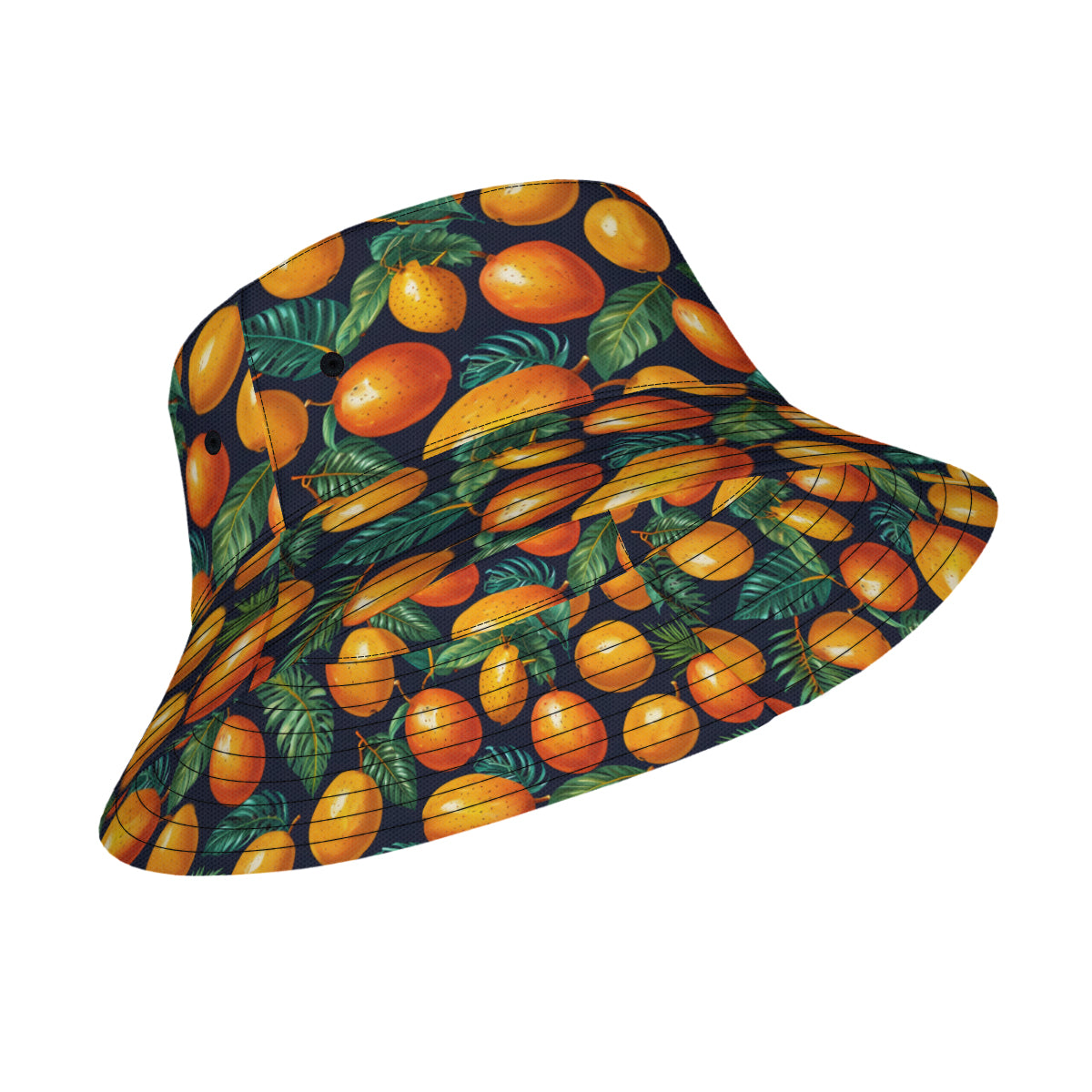 Tropical Mangoes Pattern Double-Sided Unisex Polyester Bucket Hat