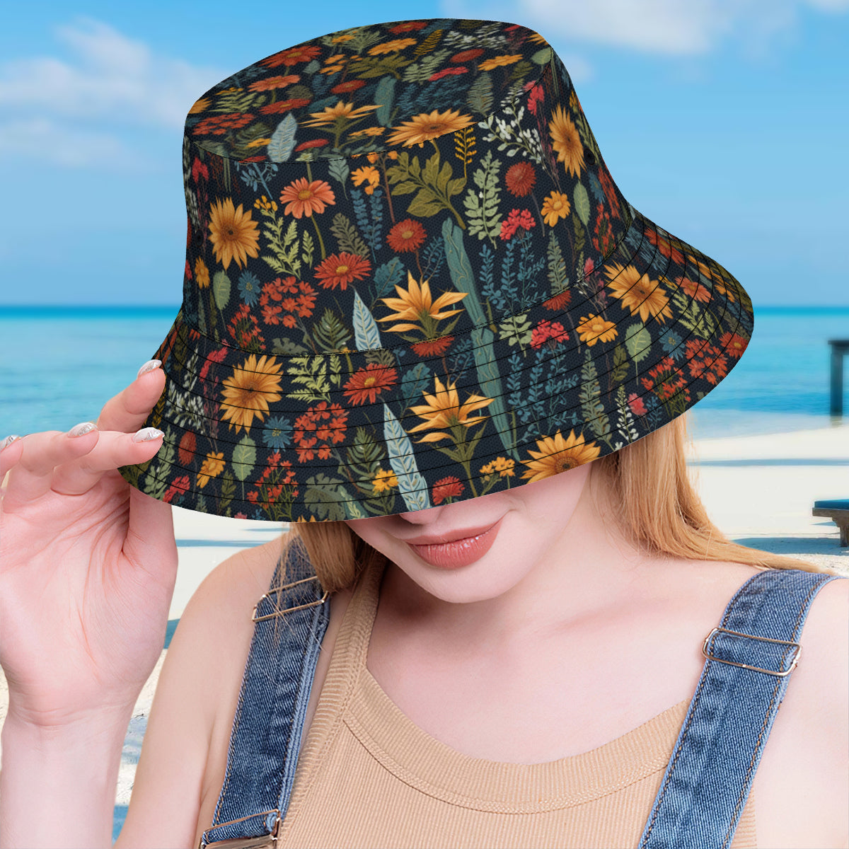 Botanical Plants Double-Sided Unisex Polyester Bucket Hat